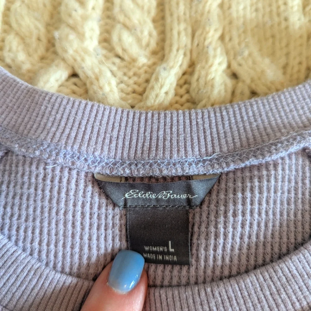 *EDDIE BAUER* MYRIAD Thermal Crewneck T-Shirt, Lilac, Sz. Large, VGUC! - Picture 5 of 6